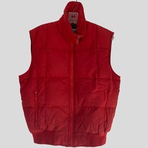Gelande Vintage Womens Red Down Fill Outdoor Snow Ski Puffy Vest-Sz-M